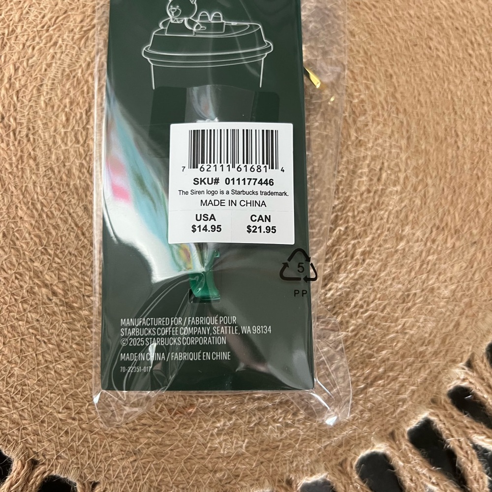 Starbucks 2025 Bear Keychain Reusable‎ Hot Cup Lid Stopper - Barista NWT Rare - Picture 5 of 8